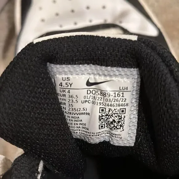 Court Borough Mid 2 GS 'White Black University Red' youth size 5.5 women’s 6 GUc - Picture 10 of 10